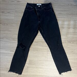 Abercrombie & Fitch Black Distressed Skinny Jeans